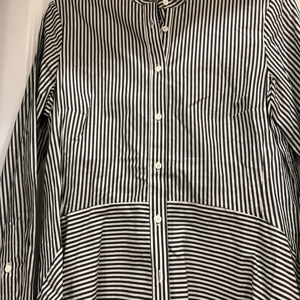 French Connection Striped Button Top Blouse - Picture 2 of 5
